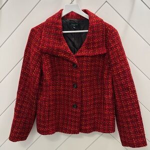 Talbots Red Tweed Jacket